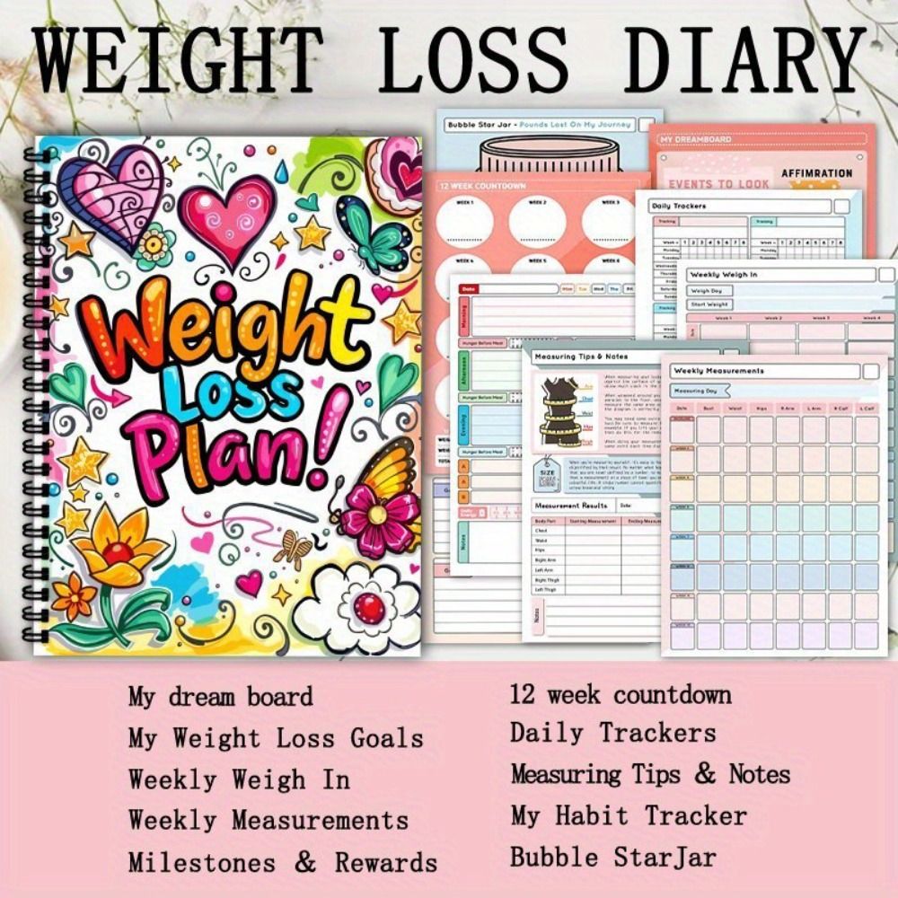 고품질 피트니스 트래커 체중 감량 계획서 104페이지  - Health Wellness Planner 리뷰 및 가격
