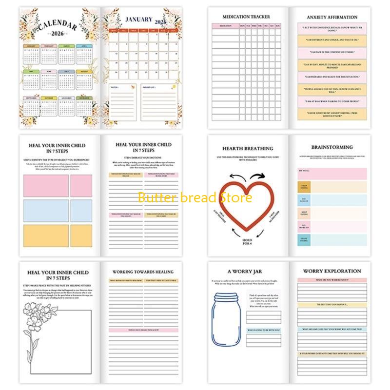 W89C 정신 건강 회복 저널 월간 플래너 치료 활동  - Health Wellness Planner 리뷰 및 가격